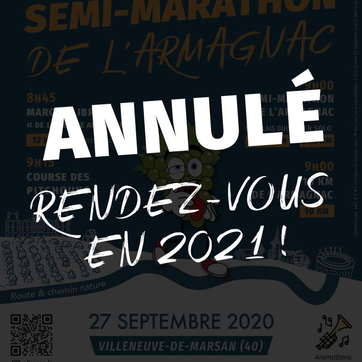 Annulation semi-marathon de l’Armagnac 2020