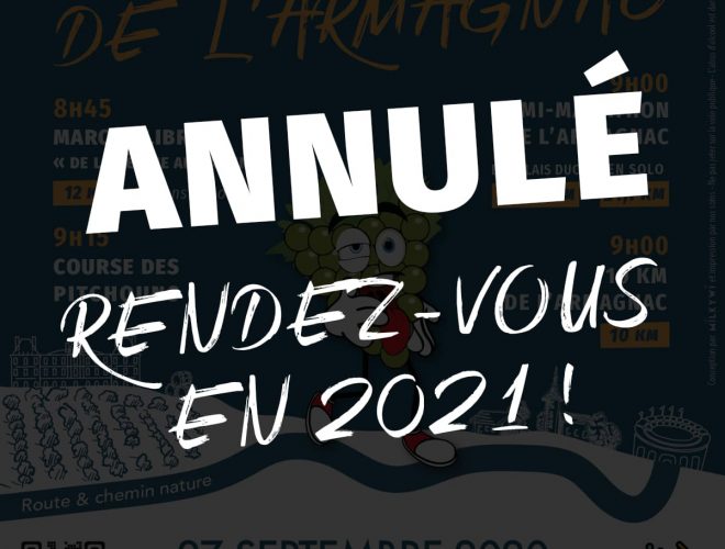 Annulation semi-marathon de l’Armagnac 2020