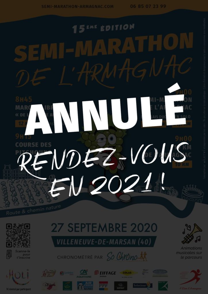 Annulation semi-marathon de l’Armagnac 2020