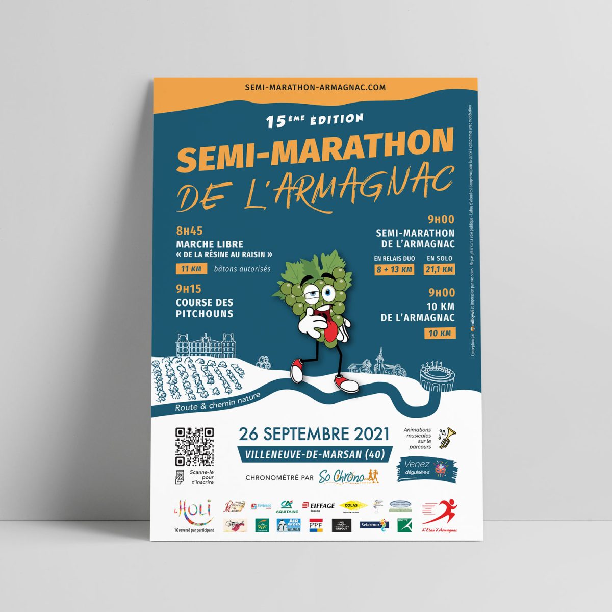 Affiche semi-marathon de l'Armagnac 2021