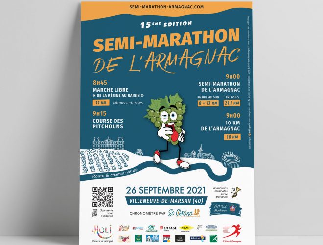 Affiche semi-marathon de l'Armagnac 2021