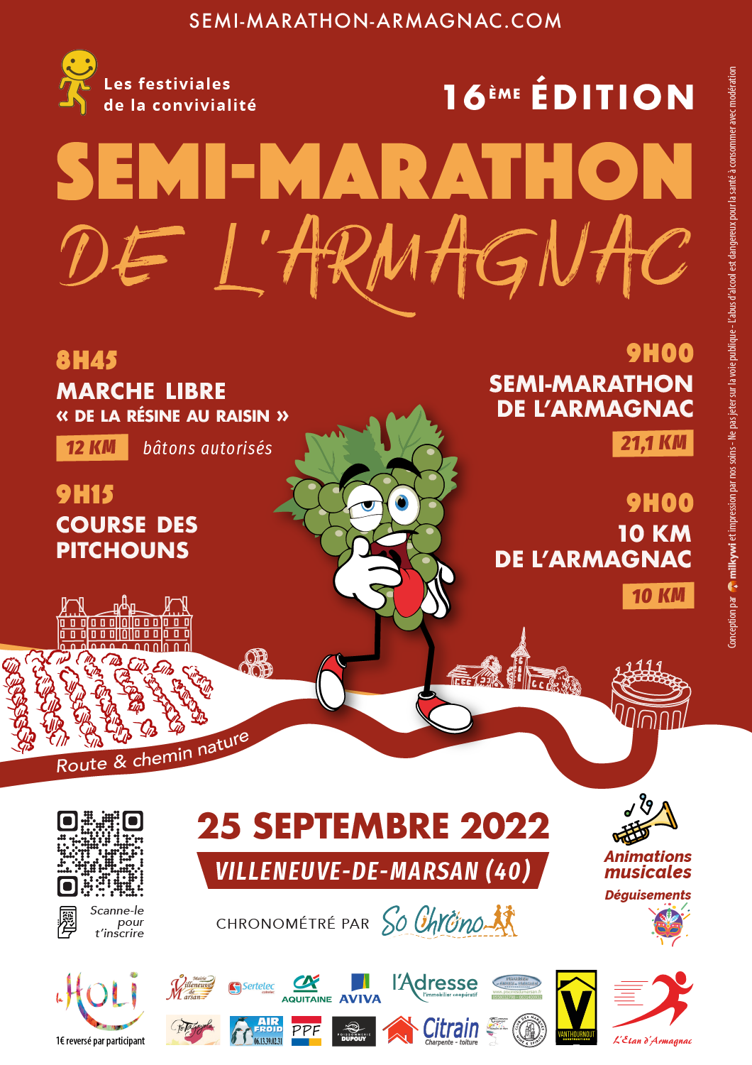 Affiche Semi-marathon de l'Armagnac 2022
