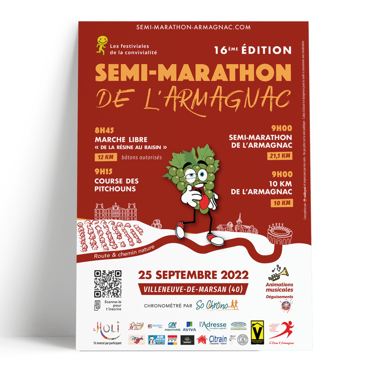 Affiche semi-marathon de l'Armagnac 2022