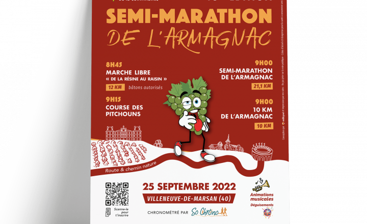 Affiche semi-marathon de l'Armagnac 2022