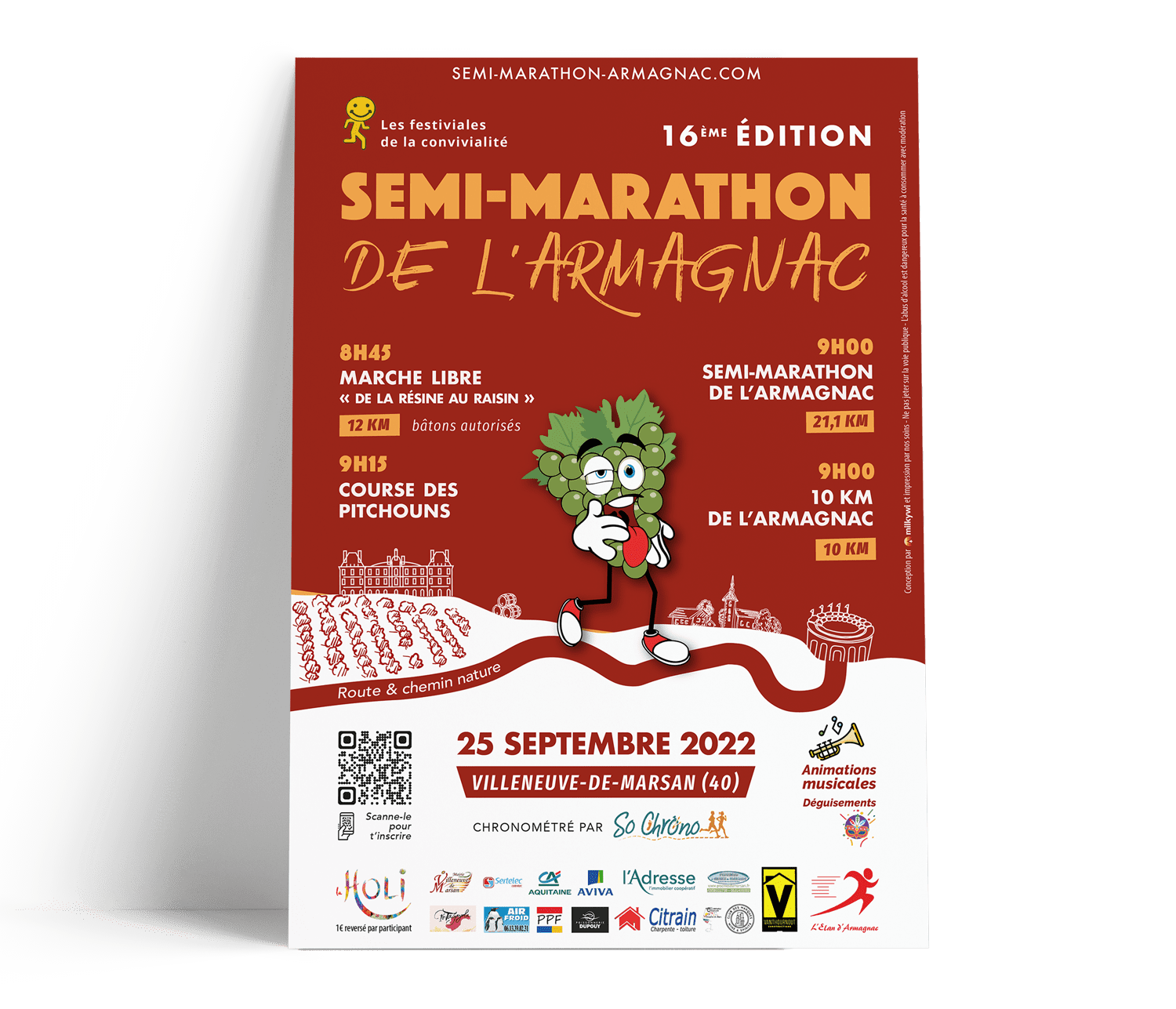 Affiche semi-marathon de l'Armagnac 2022