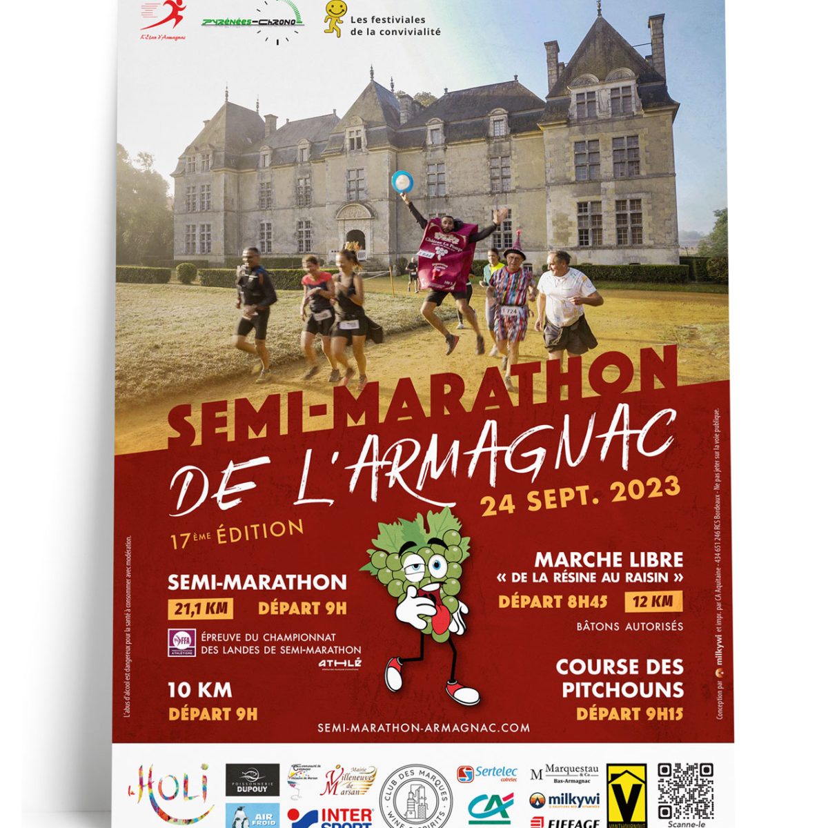 Affiche semi-marathon de l'Armagnac 2023