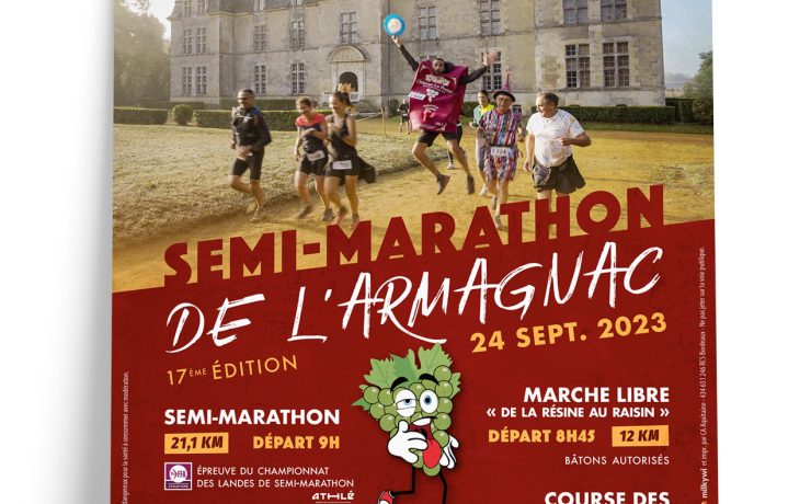 Affiche semi-marathon de l'Armagnac 2023