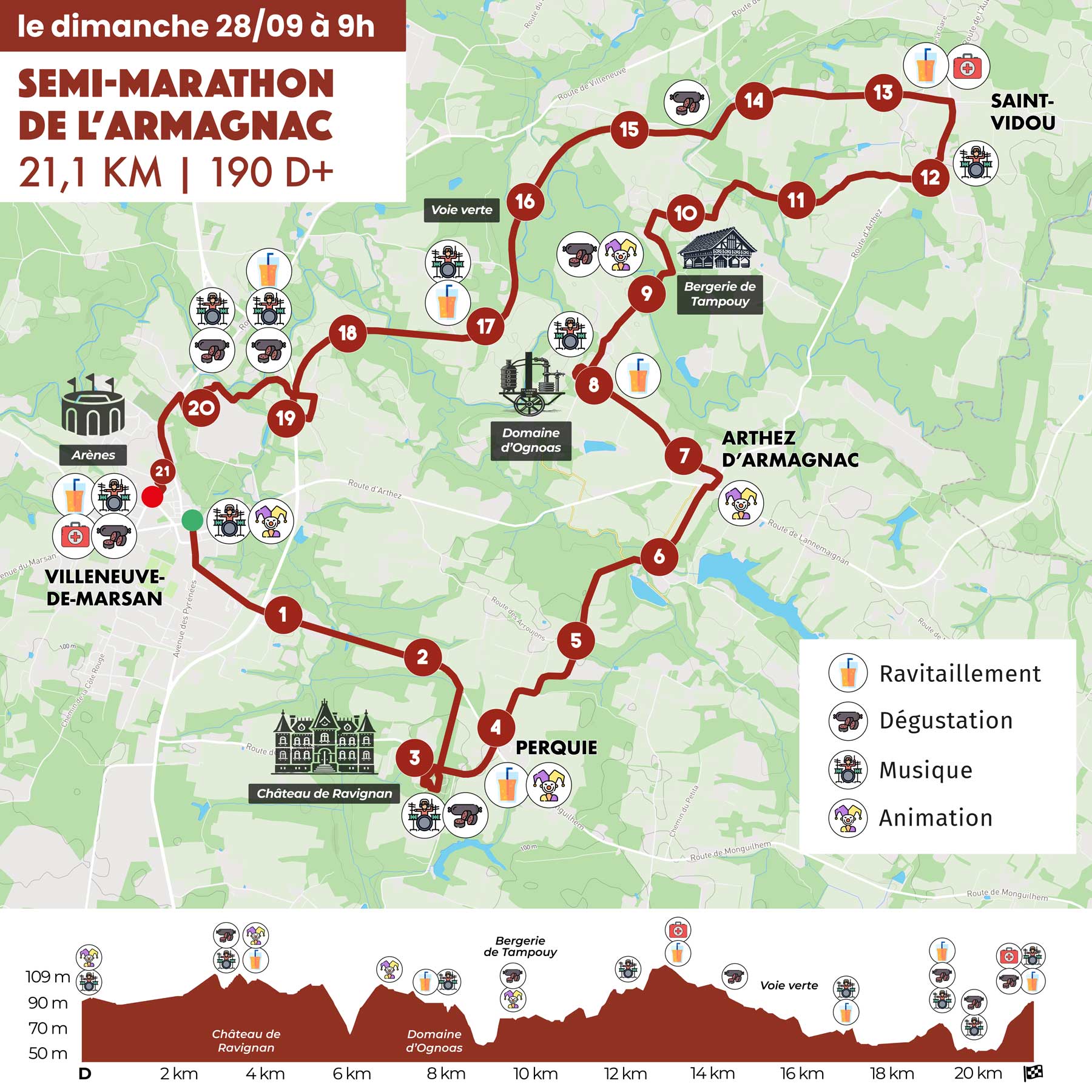 map-semi-2025-complet-fix-WEB Parcours Semi-marathon de l'Armagnac 2025