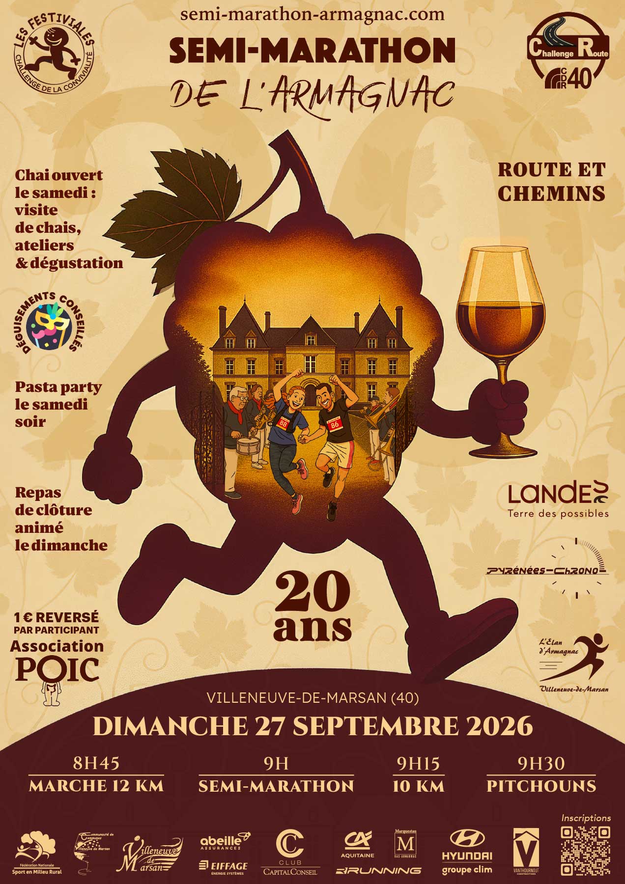 Affiche Semi-marathon de l'Armagnac 2026
