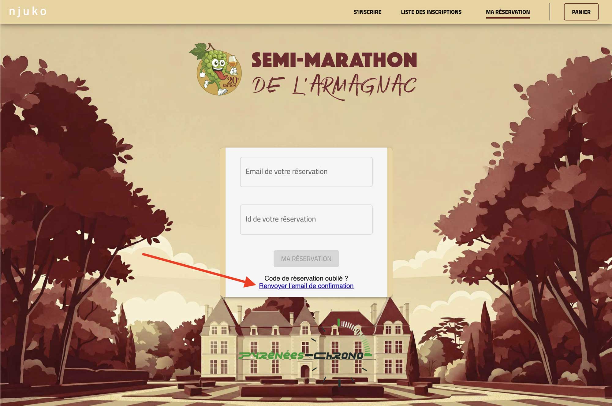 Renvoyer e-mail de confirmation