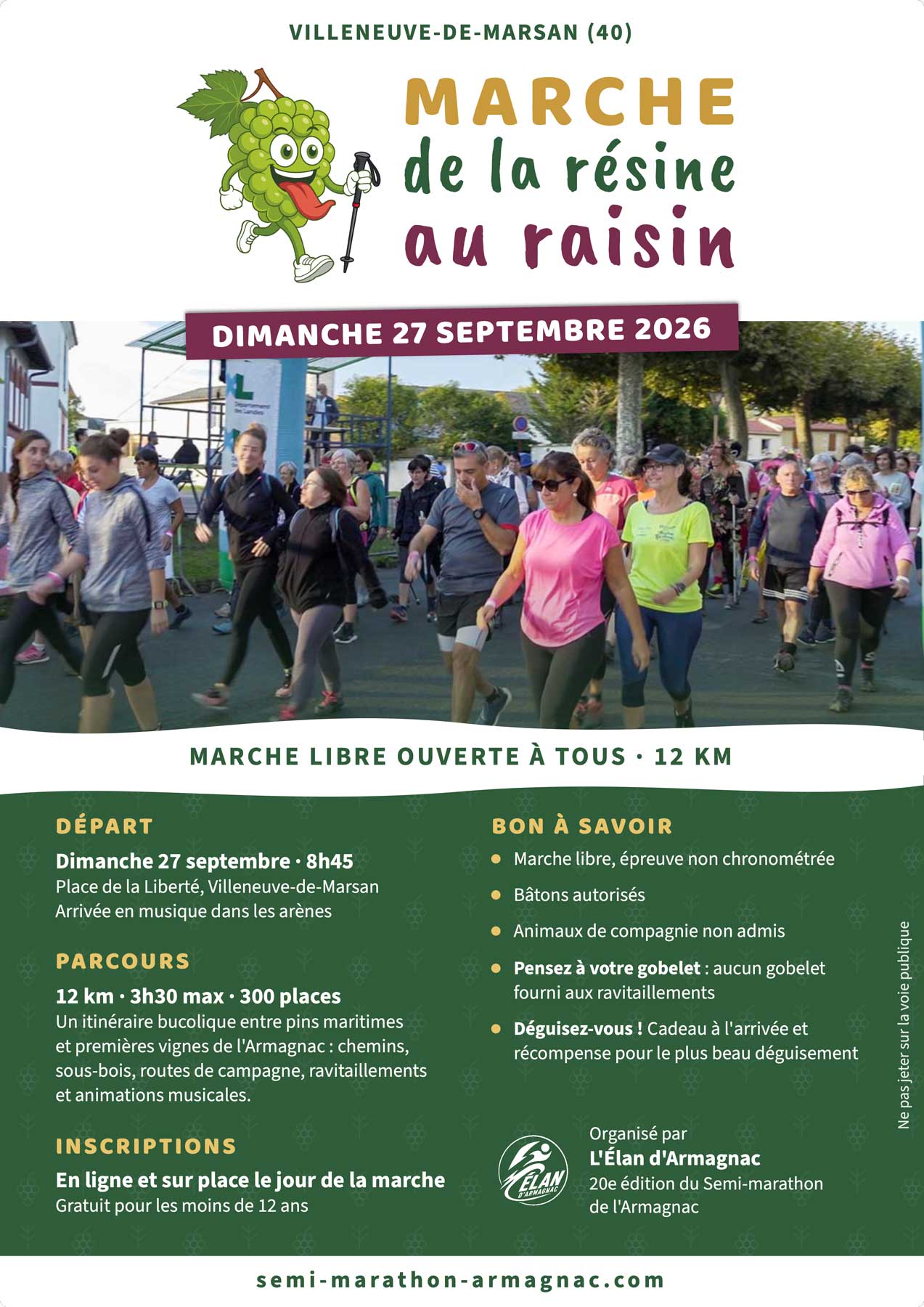 Marche de la résine au raisin